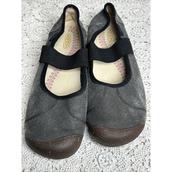 Keen Sienna Gray Mary Jane Shoes Canvas Women’s 10 Slip On Flats Casual Comfort - Picture 7 of 10